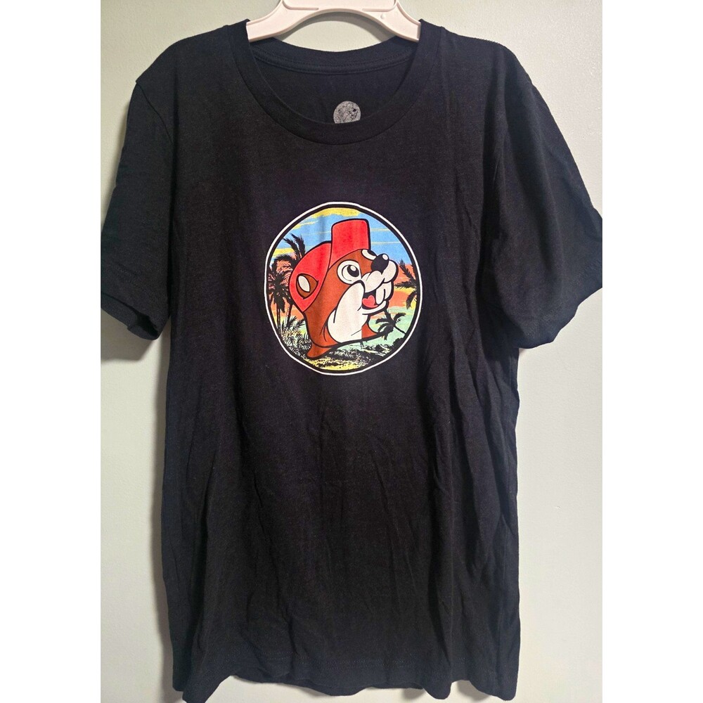 Buc-ee's Women's S Black Crew Neck Short Sleeve Cotton Graphic Logo Tee